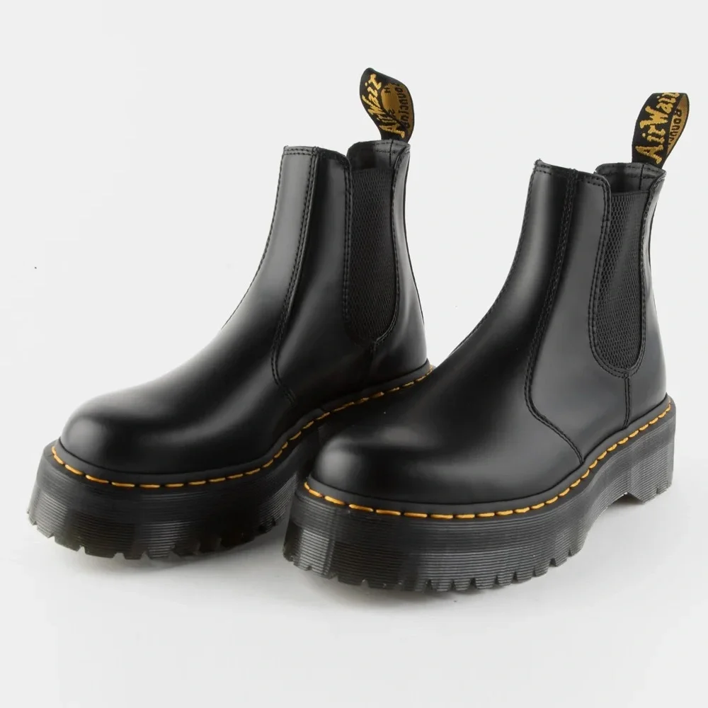Dr Martens 2976 Quad Platform Chelsea Boots Womens 11 Mens 10 Black Leather New - Picture 9 of 12